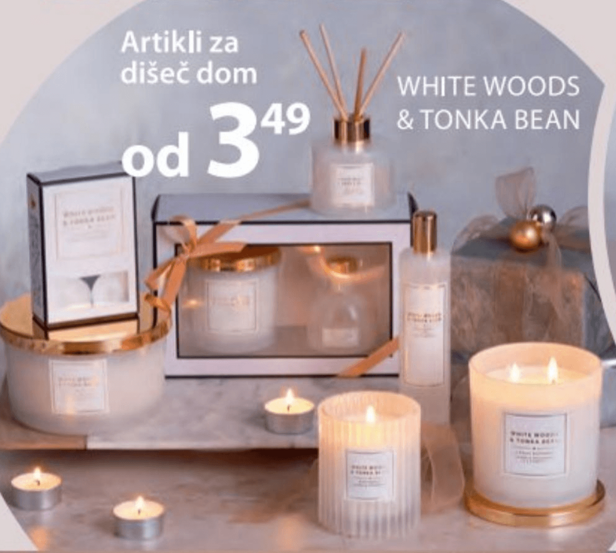 Dišeči artikli White Woods & Tonka Bean - Akcija v trgovini NKD