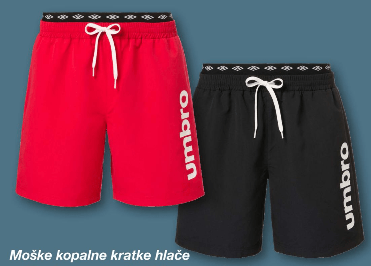 Moške kopalne kratke hlače Umbro - Akcija v trgovini Kik