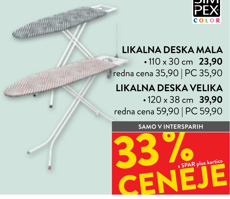 Likalna deska mala SIMPEX COLOR - Akcija v trgovini Spar