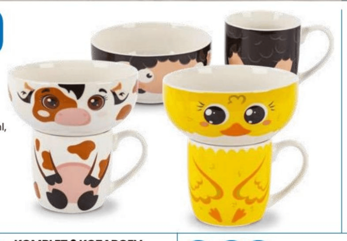 Komplet skodelice in sklede - Akcija v trgovini Eurospin