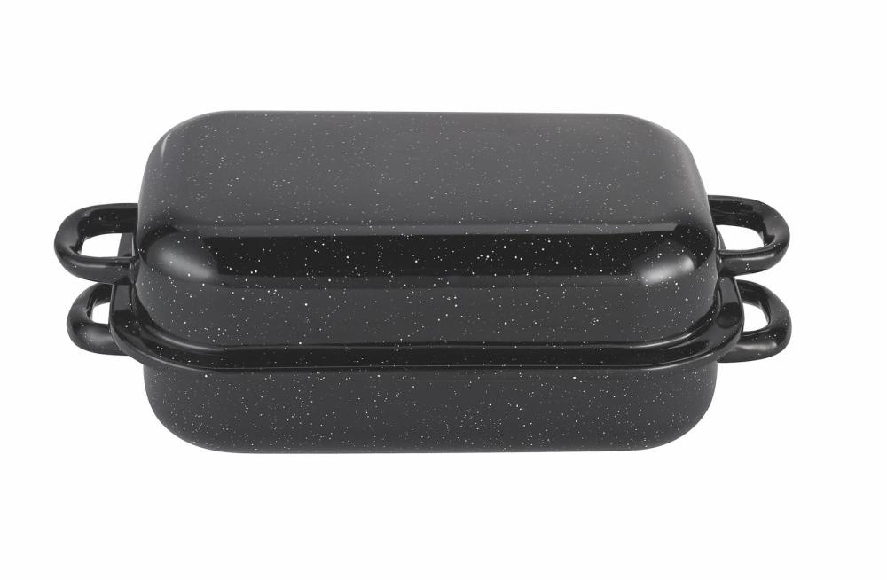 Pekač oglat s pokrovko emajliran 38 x 23 x 14 cm - Akcija v trgovini Jager