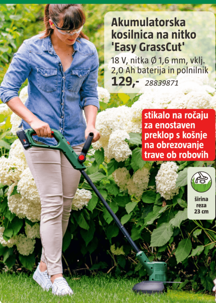 Akumulatorska kosilnica na nitko 'Easy GrassCut' Bosch - Akcija v trgovini Bauhaus