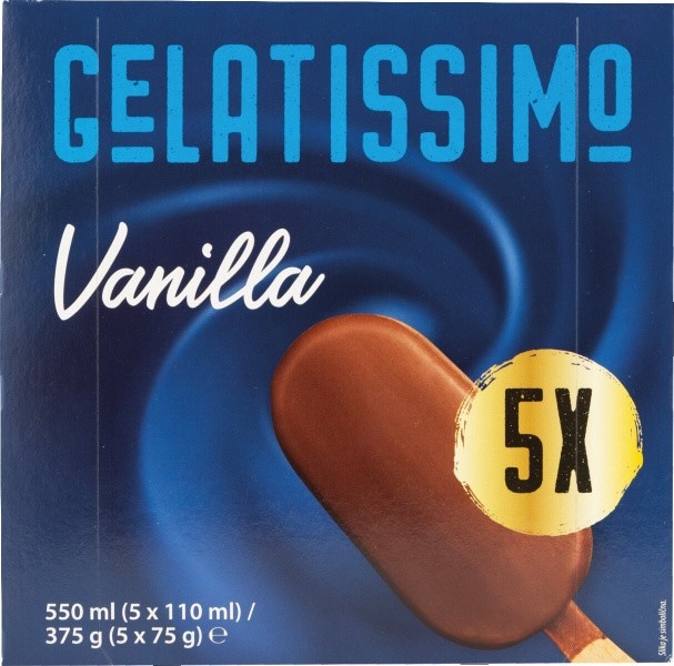 Gelatissimo Vanilla 5 x 110 ml / 375 g - Akcija v trgovini Mercator