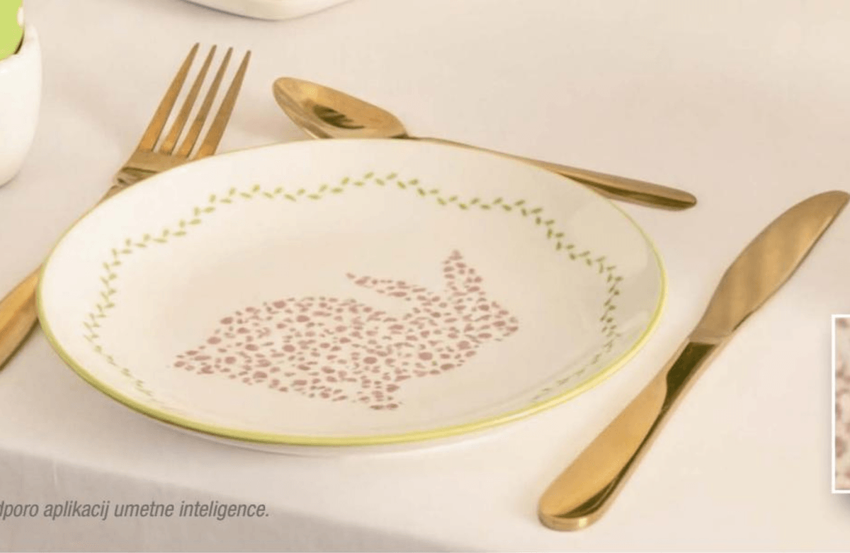 Krožnik, motiv zajec KiK - Akcija v trgovini Kik