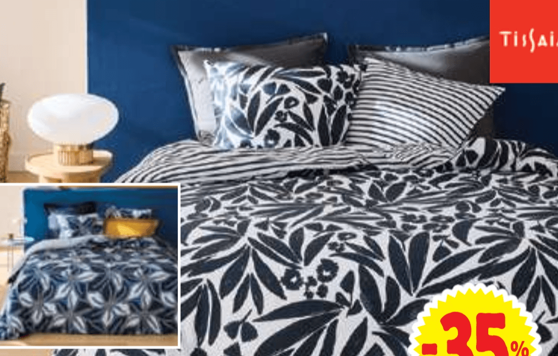 Posteljni komplet "Flower" 200 x 200 + 2x 63 x 63 cm Tissala - Akcija v trgovini E.Leclerc