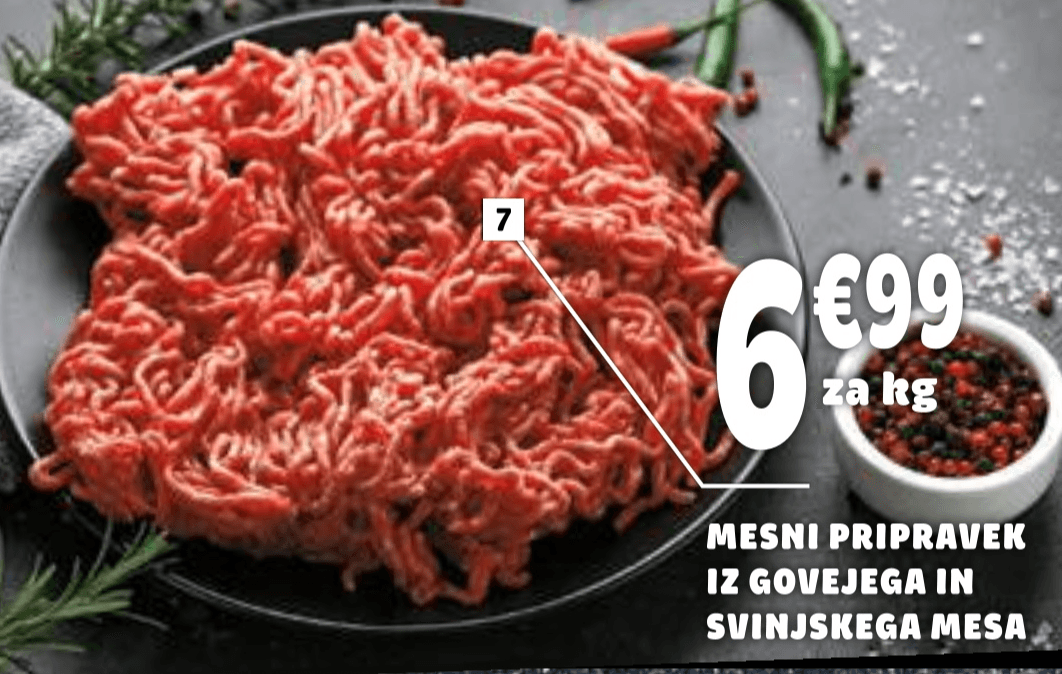 Mesni pripravek iz govejega in svinjskega mesa - Akcija v trgovini E.Leclerc