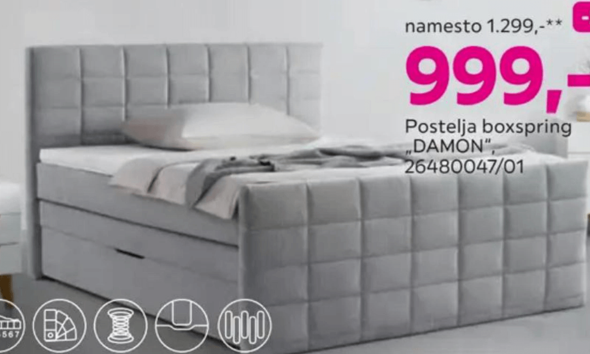 Postelja Boxspring Damon - Akcija v trgovini Mömax