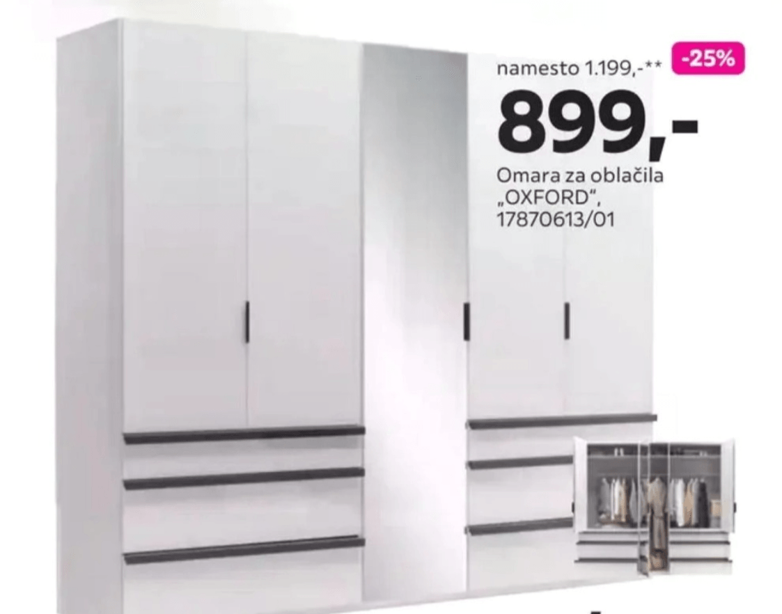 Omara za oblačila „OXFORD” - Akcija v trgovini Mömax