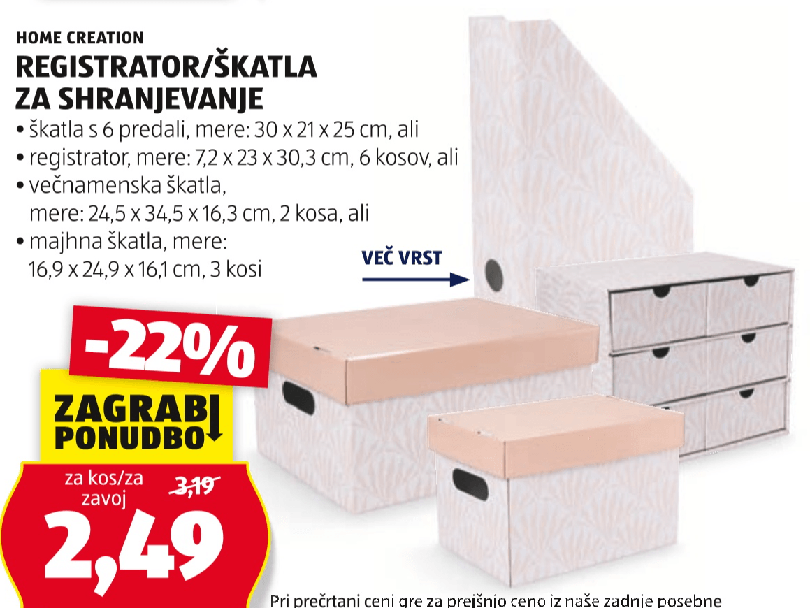 Registrator/škatla za shranjevanje Home Creation - Akcija v trgovini Hofer