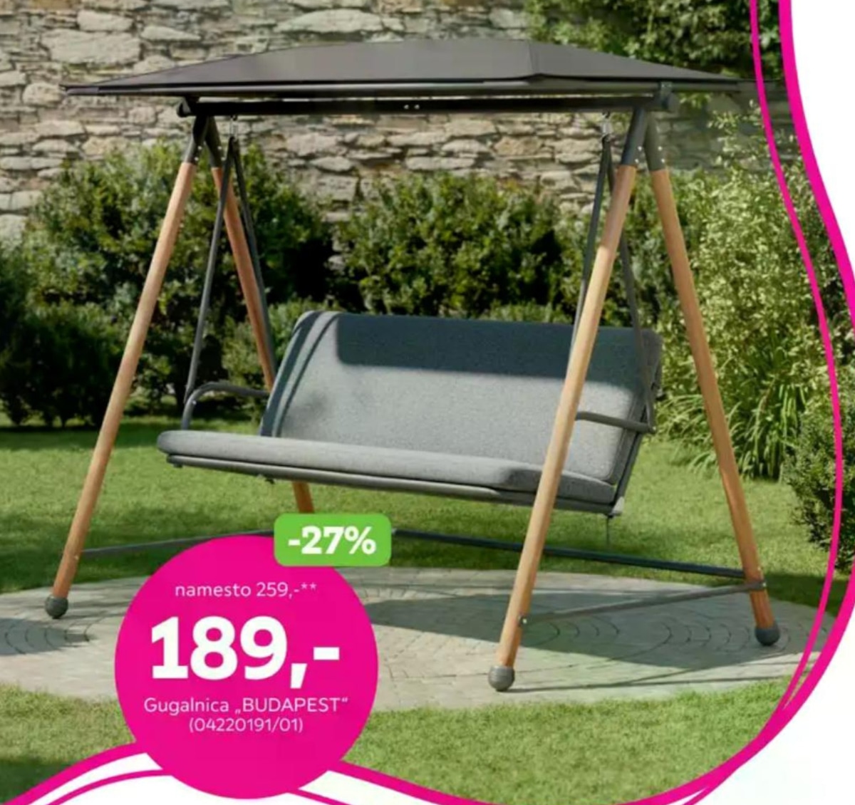 Gugalnica „BUDAPEST" - Akcija v trgovini Mömax