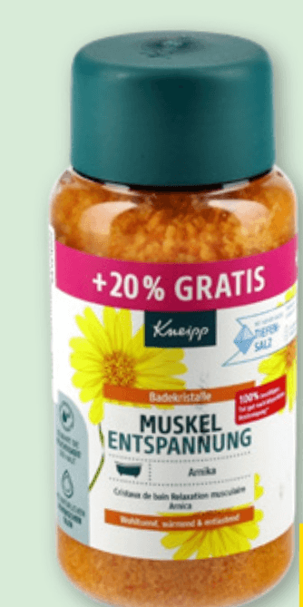 KNEIPP Kopalna sol Arnika 600 g + 20% GRATIS - Akcija v trgovini Spar