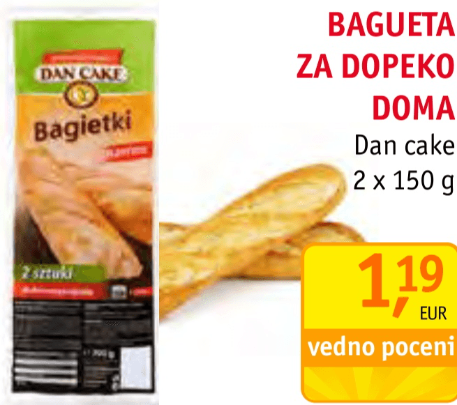 Bagueta Dan Cake 2 x 150 g Akcija v trgovini Jager