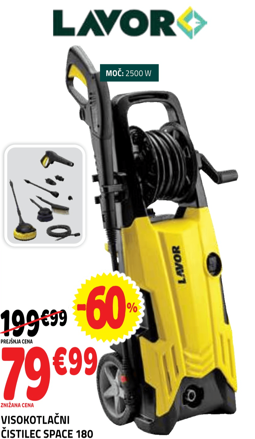 Visokotlačni čistilec Space 180 Lavor - Akcija u trgovini E.Leclerc