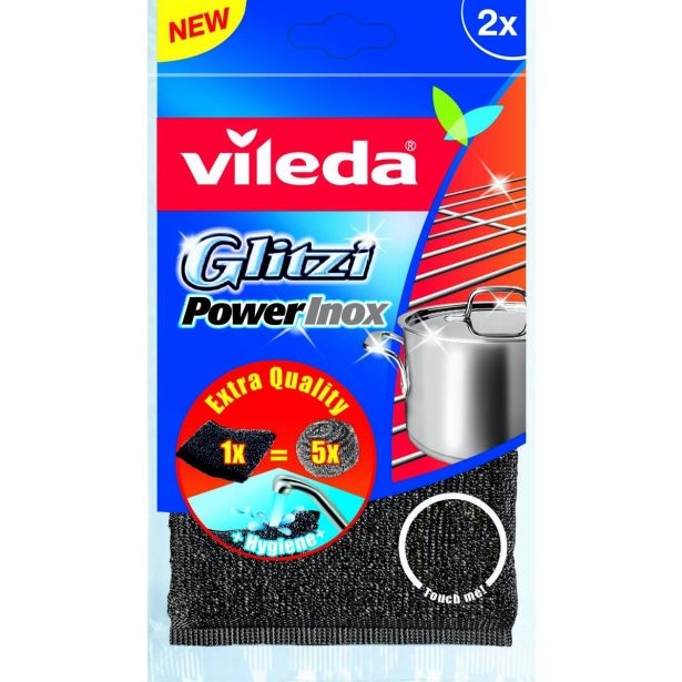 vileda Glitzi Power Inox žičnati gobici za pomivanje posode 2 kosa - Akcija v trgovini Dm