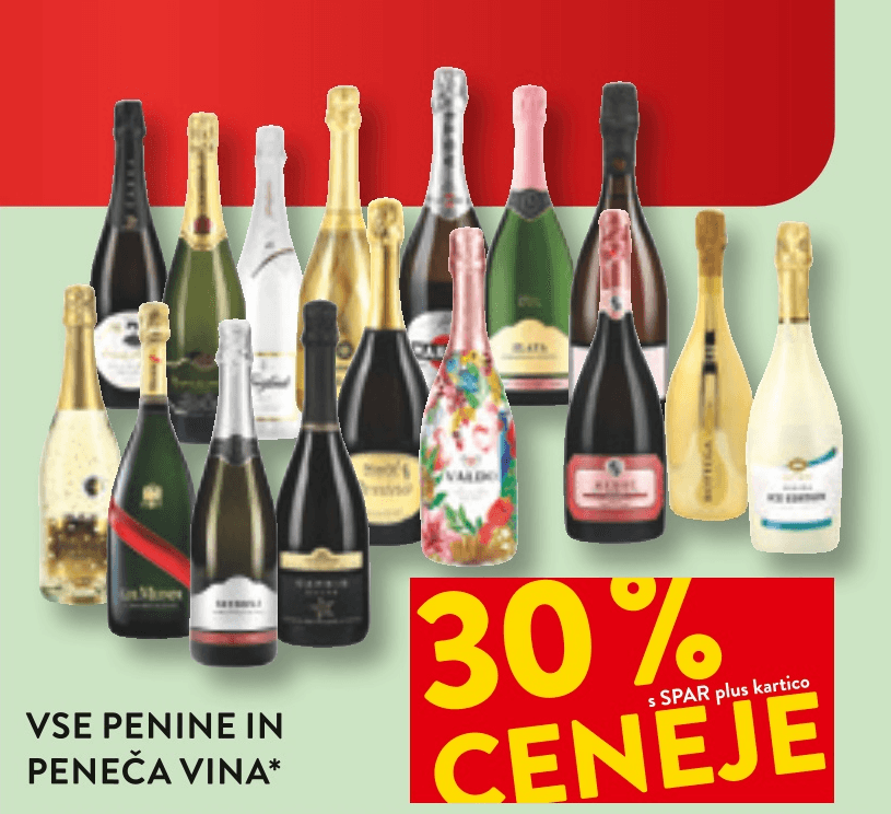 Vse penine in peneča vina - Akcija v trgovini Spar