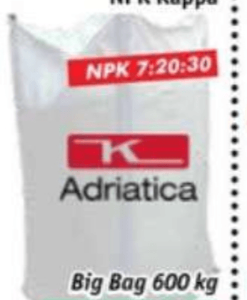 Umetno gnojilo NPK Kappa 600 kg Adriatica - Akcija v trgovini Jager