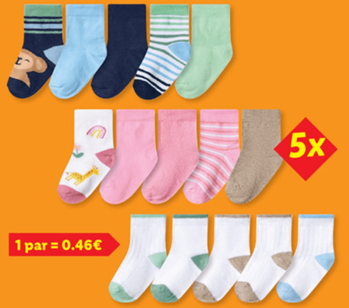 Lupilu Nogavice za dojenčke 5x - Akcija v trgovini Lidl