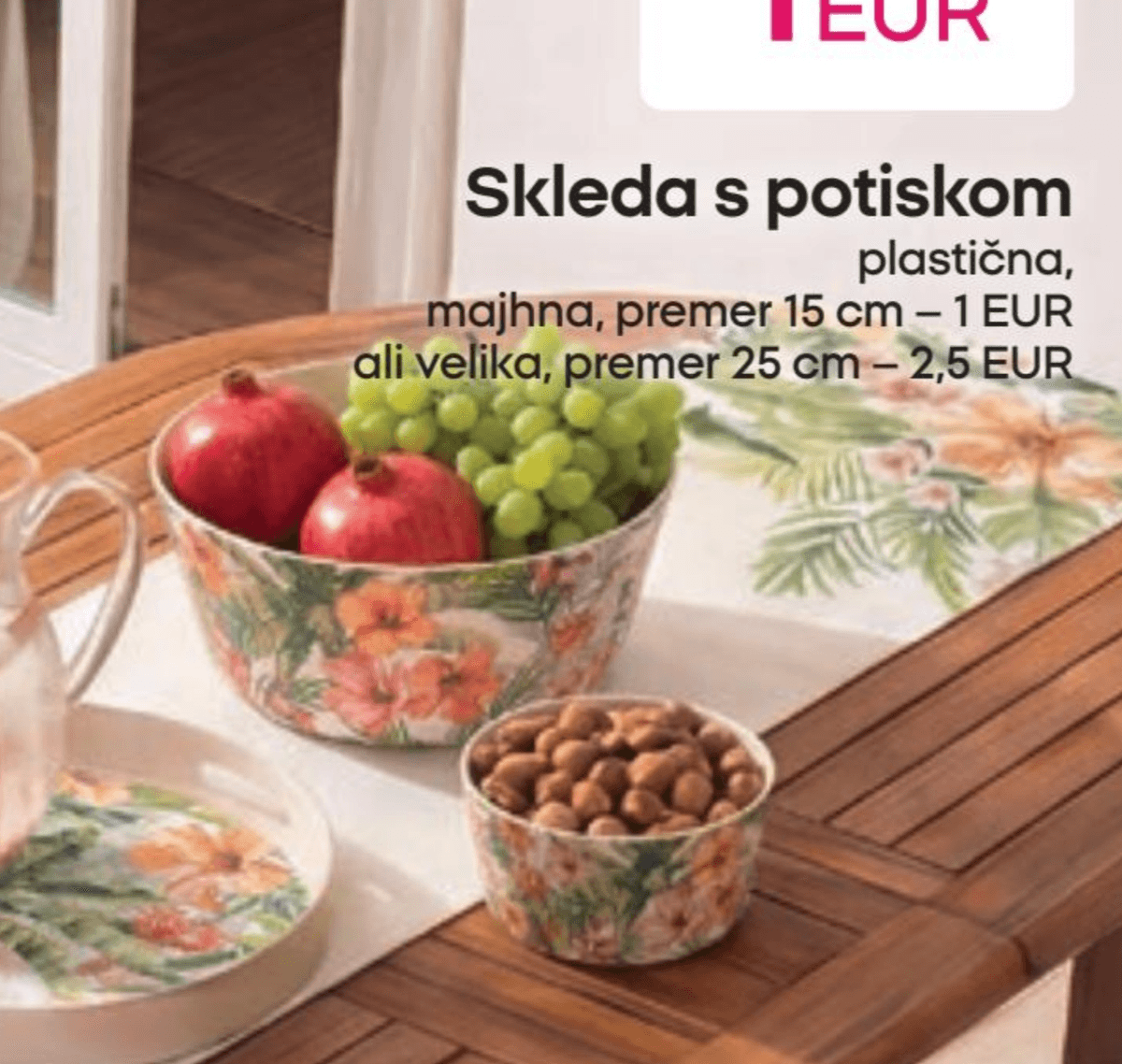 Skleda s potiskom - Akcija v trgovini Pepco