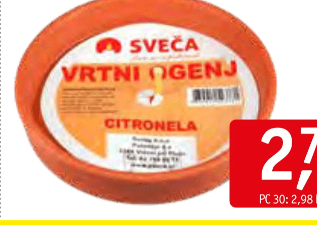 Sveča Citronela - Akcija v trgovini Jager