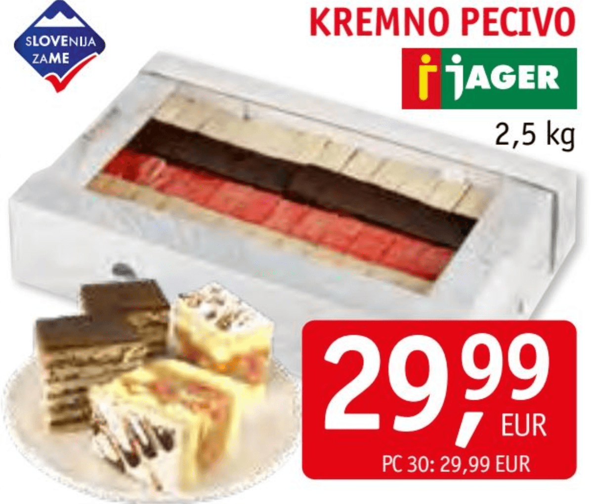 Kremno pecivo 2,5 kg Jager Akcija v trgovini Jager