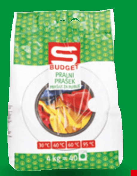 PRAŠEK ZA PRANJE PERILA 40 pranj, 4 kg S-BUDGET - Akcija v trgovini Spar