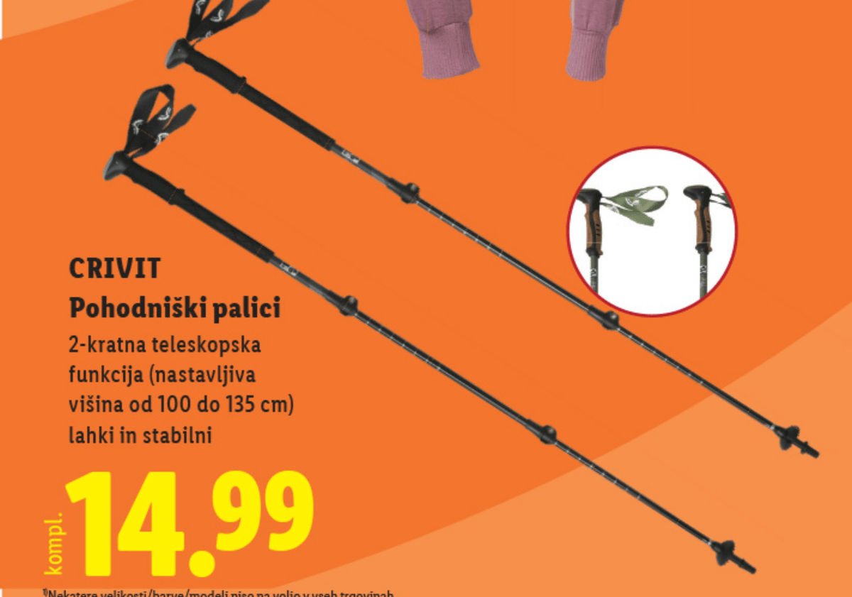 Crivit Pohodniški palici - Akcija v trgovini Lidl