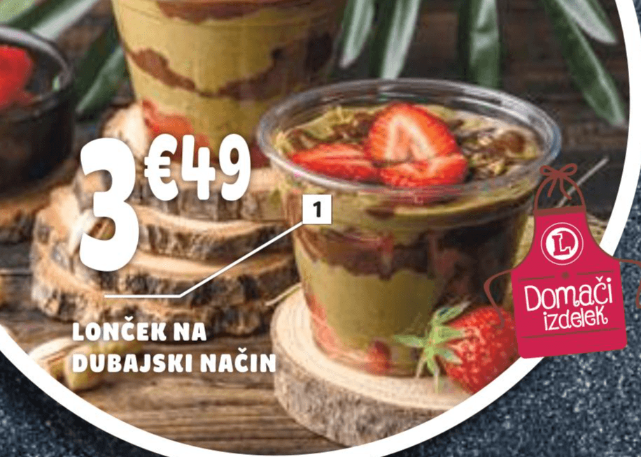 Lonček na dubajski način Domači izdelek - Akcija v trgovini E.Leclerc