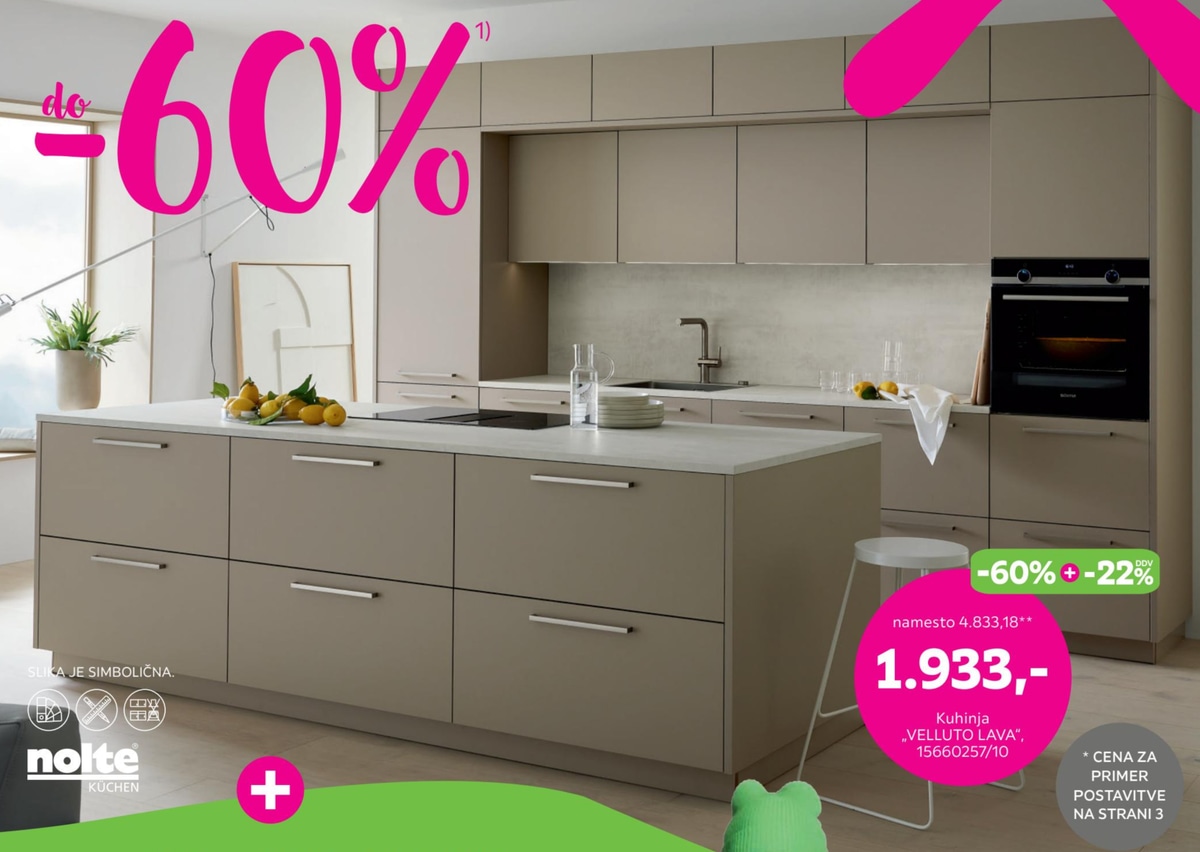 Kuhinja „VELLUTO LAVA“ nolte KÜCHEN - Akcija v trgovini Mömax