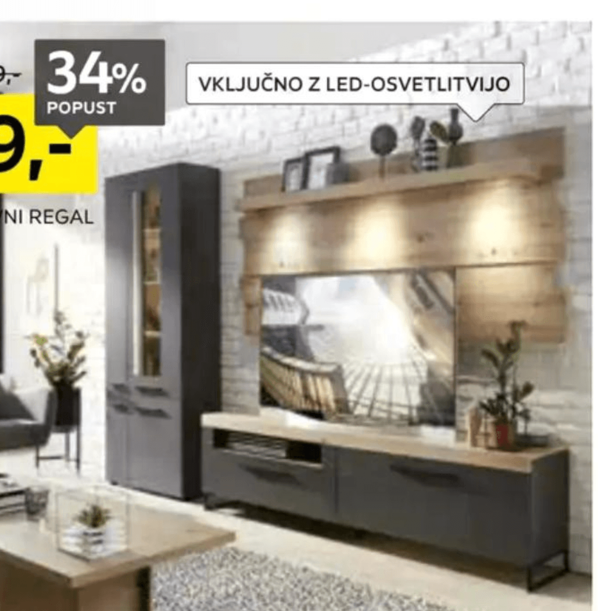 Dnevni regal HOM'IN - Akcija v trgovini Lesnina