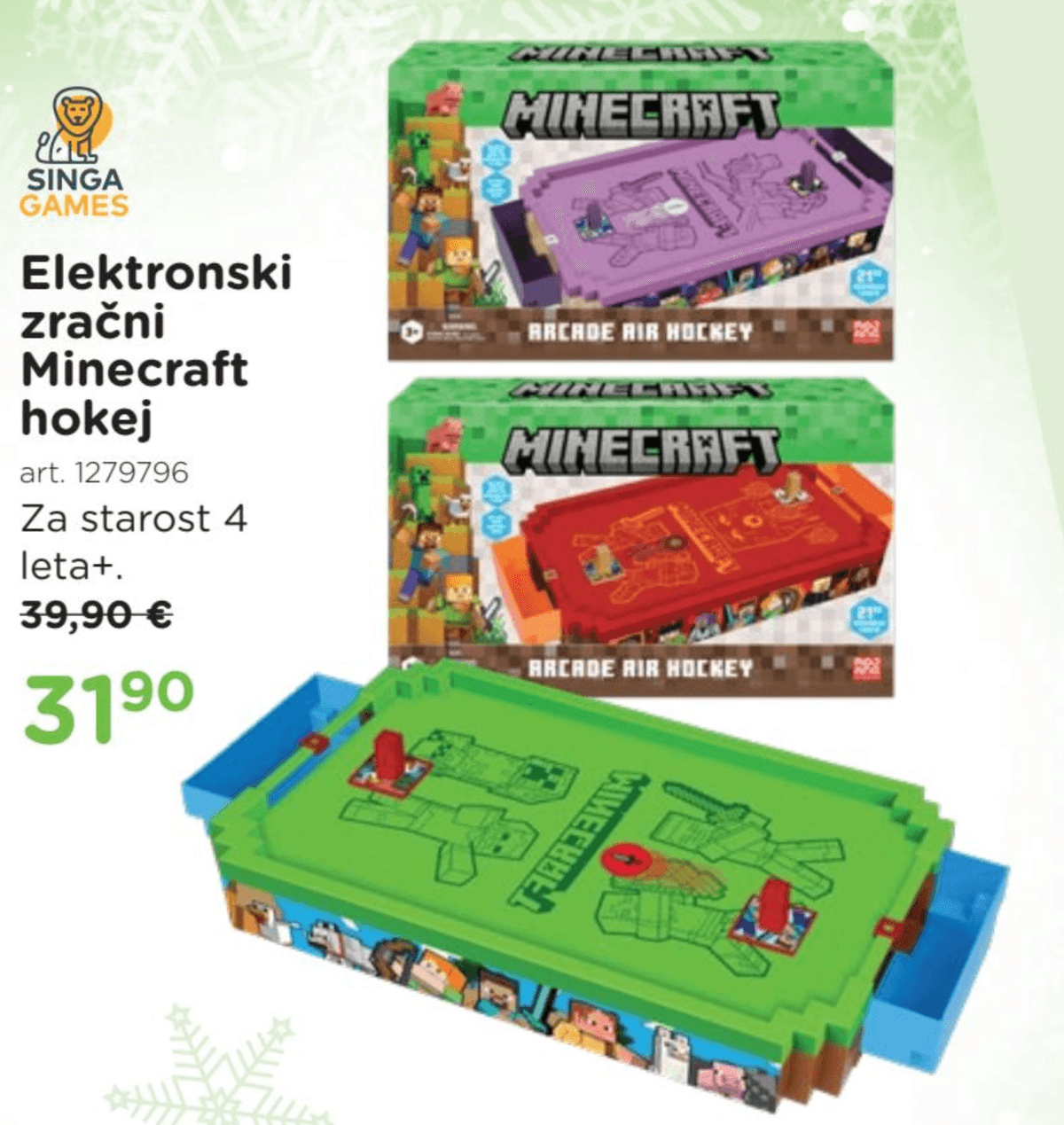 Elektronski zračni Minecraft hokej Singa Games - Akcija v trgovini Baby Center