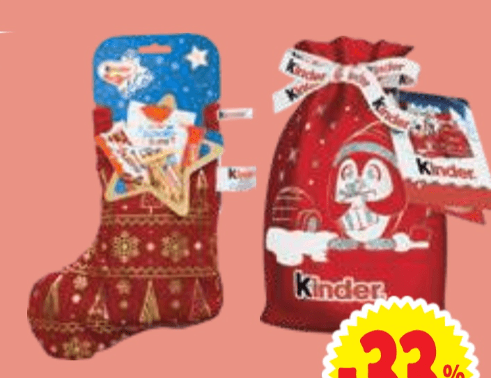 Izbor čokoladic Kinder 179 g - 224 g - Akcija v trgovini E.Leclerc