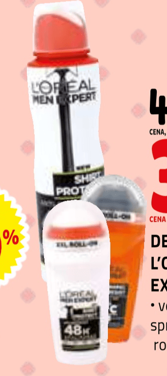 Deodorant L'Oréal Men Expert 150 ml ali 50 ml - Akcija v trgovini E.Leclerc