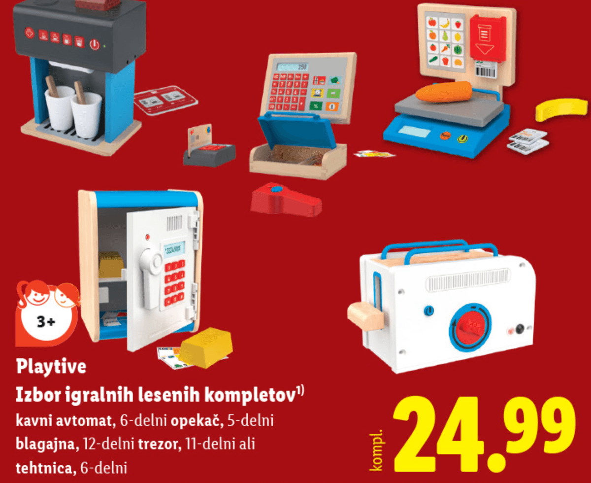 Izbor igralnih lesenih kompletov Playtive - Akcija v trgovini Lidl