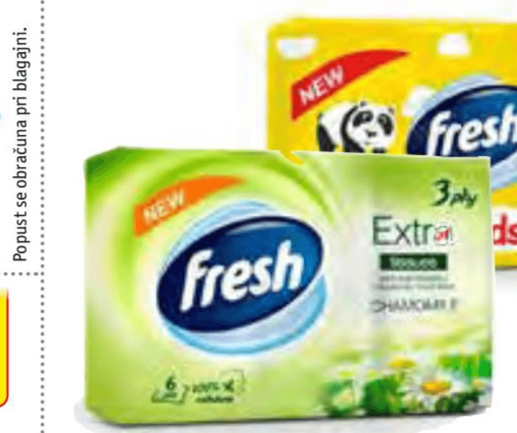 Papirnati robčki Fresh 6/1 Akcija v trgovini Jager