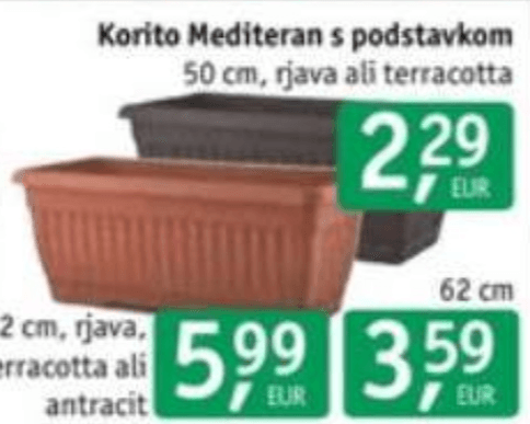 Korito Mediteran s podstavkom 62 cm - Akcija v trgovini Jager