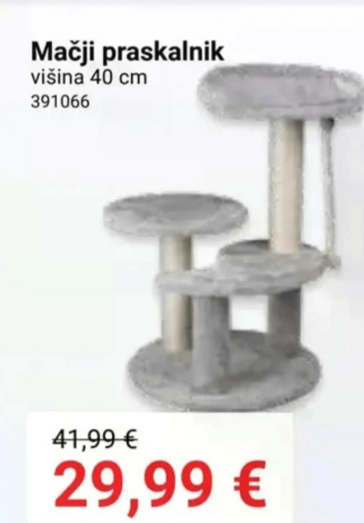 Mačji praskalnik višina 40 cm - Akcija v trgovini Pevex