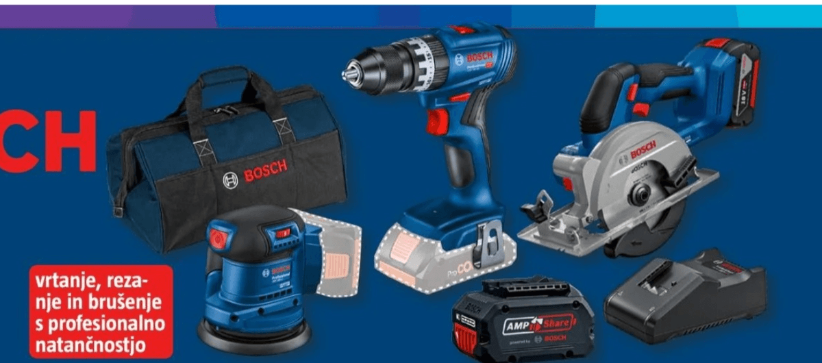 Komplet akumulatorskega orodja 'Combo Kit' Bosch - Akcija v trgovini Bauhaus