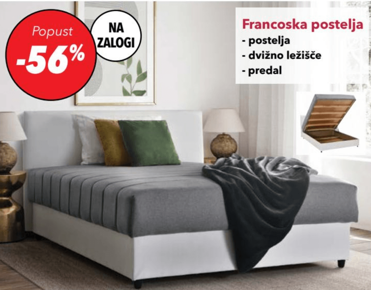 Francoska postelja Iva - Akcija v trgovini Harvey Norman
