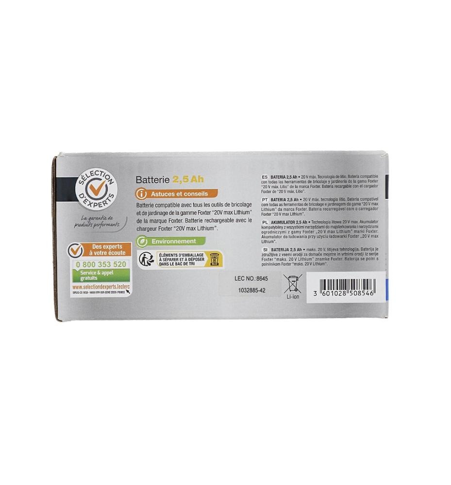 Foxter BATERIJA 20 V/2,5 Ah - Akcija v trgovini E.Leclerc