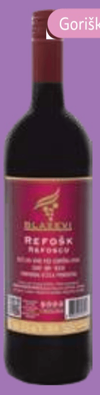 DEŽELNO RDEČE VINO PGO REFOŠK 1 l - Akcija v trgovini E.Leclerc