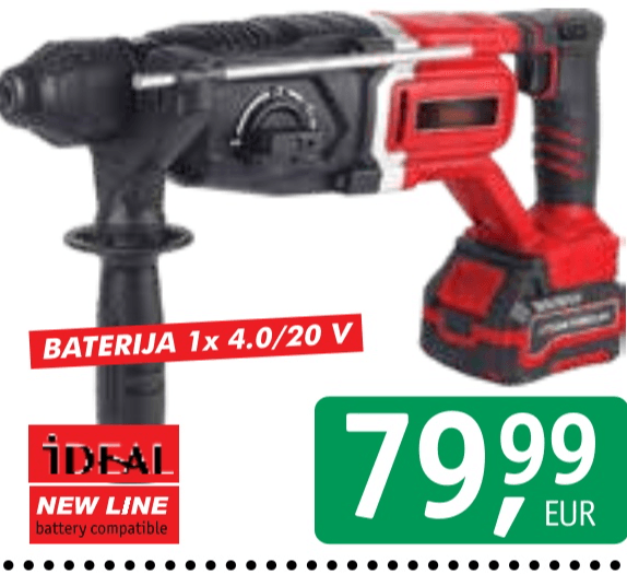 Aku udarno vrtalno kladivo Ideal New Line DPRH2002 - Akcija v trgovini Jager