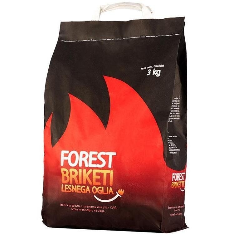 Briketi lesnega oglja 3 kg Forest - Akcija v trgovini Tuš