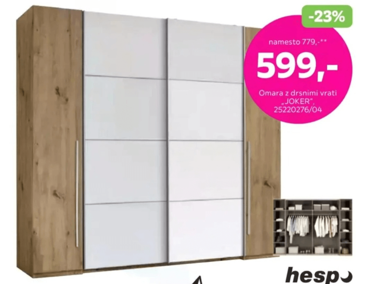 Omara z drsnimi vrati „JOKER” - Akcija v trgovini Mömax