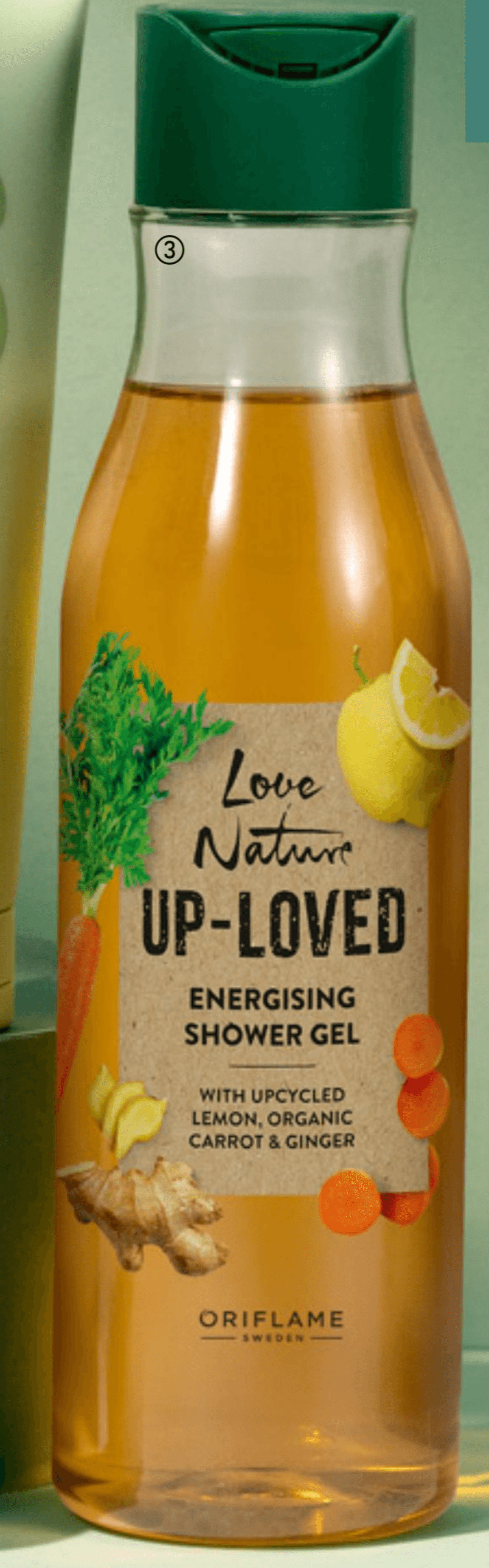 Love Nature Up-Loved poživljajoč gel za prhanje z limono, korenčkom in ingverjem 250 ml - Akcija v trgovini Oriflame
