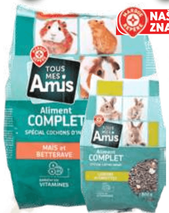 Mešanica hrane za zajčke ali morske prašičke Tous Mes Amis 800 g - Akcija v trgovini E.Leclerc
