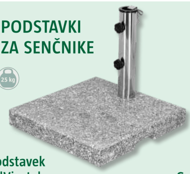 Granitni podstavek za senčnik 'Vieste' d 60 x š 52 cm, 25 kg - Akcija v trgovini Bauhaus