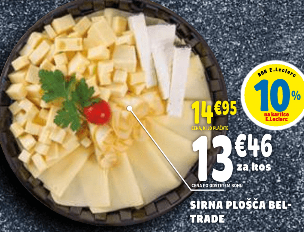 Sirna plošča Bel-Trade - Akcija v trgovini E.Leclerc
