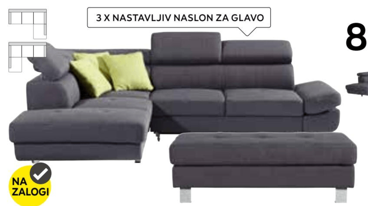 Sedežna garnitura - Akcija v trgovini Lesnina