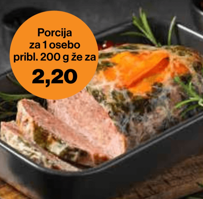 Porcija mesna štruca pribl. 200 g - Akcija v trgovini Mercator