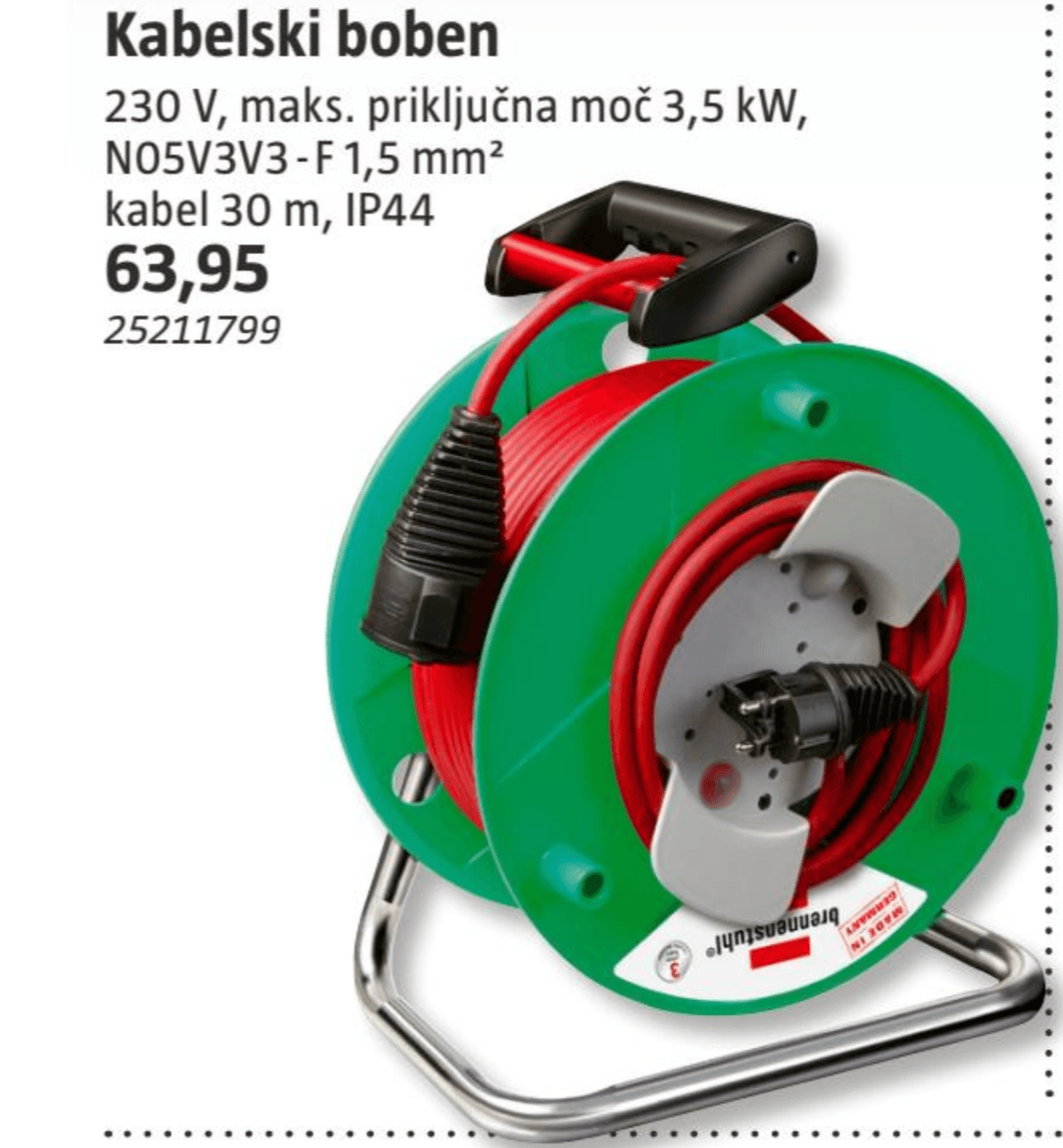 Kabelski boben 30 m Brennenstuhl - Akcija v trgovini Bauhaus